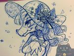  clothed clothing dress female hair hat krawk necklace neopets reptile scalie sketch solo unknown_artist 
