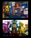  animated bonnie_(fnaf) capcom chica_(fnaf) estefanoida five_nights_at_freddy&#039;s food freddy_(fnaf) invalid_tag mario mario_bros mega_man_(character) mega_man_(series) nintendo pac-man pac-man_(series) pizza sega sonic_(series) sonic_the_hedgehog video_games 