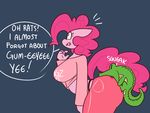  alligator anthro big_breasts breasts earth_pony english_text equine female friendship_is_magic gummy_(mlp) horse male mammal my_little_pony pinkie_pie_(mlp) pony reptile scalie somescrub text 