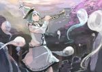  cherry_blossoms ghost hat ichiba_youichi instrument long_sleeves merlin_prismriver petals shirt silver_hair skirt skirt_set solo touhou tree trumpet 