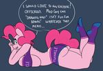 anthro big_breasts big_butt breasts butt earth_pony english_text equine female friendship_is_magic horse mammal my_little_pony pinkie_pie_(mlp) pony side_boob somescrub text 
