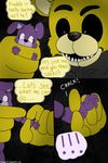  00kaori00 animatronic bear bonnie_(fnaf) bow_tie comic five_nights_at_freddy&#039;s golden_freddy_(fnaf) lagomorph machine male mammal mechanical rabbit robot 