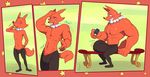  anthro bulge canine clothed clothing dawmino fox foxman half-dressed male mammal muscle_growth muscles necklace pants penis penis_growth solo steven_universe topless 