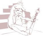  1girl anus barefoot breasts conoghi crown feet looking_at_viewer monochrome navel nude one_eye_closed pussy small_breasts star_butterfly star_vs_the_forces_of_evil toe-point toes uncensored wand wink 