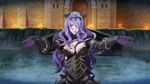  1girl animated animated_gif bouncing_breasts breasts camilla_(fire_emblem) camilla_(fire_emblem_if) cleavage fire_emblem fire_emblem_if purple_eyes purple_hair 