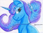  blue_fur equine friendship_is_magic fur horn horse mammal my_little_pony necklace pony princess_luna_(mlp) the1king winged_unicorn wings 