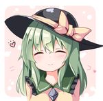  closed_eyes closed_mouth face green_hair hat heart komeiji_koishi ominaeshi_(takenoko) portrait short_hair smile solo touhou 