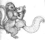  2015 blush breasts duo female feral fur grabbing holding kissing licking male male/female mammal nipples nude oddwilds open_mouth rodent skunk smile squirrel tongue tongue_out 