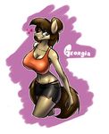  &lt;3 2015 anthro big_breasts breasts brown_eyes brown_hair cleavage clothed clothing equine fan_character female georgia hair horse looking_at_viewer mammal metalfoxxx my_little_pony one_eye_closed panties pony shorts solo thong underwear wink 