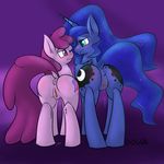  2015 anus bedroom_eyes berry_punch_(mlp) blue_fur blue_hair blush clitoris cutie_mark dogg dripping duo earth_pony equine female female/female feral friendship_is_magic fur hair half-closed_eyes horn horse long_hair mammal my_little_pony pony presenting princess_luna_(mlp) puffy_anus purple_eyes purple_hair pussy pussy_juice rear_view smile winged_unicorn wings 