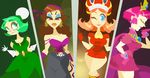  captain_syrup green_hair mona mona_(warioware) multiple_girls nintendo orange_hair queen_merelda shokora-hime wario warioware 