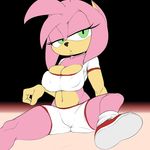  2015 amy_rose anthro areola big_breasts breasts cleavage clothed clothing female green_eyes hedgehog mammal midriff nipples sega seth65 solo sonic_(series) theboogie tight_clothing 