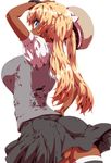  alternate_color ass blonde_hair blue_eyes breasts cabbie_hat dark_skin from_behind hat hat_removed headwear_removed large_breasts long_hair looking_back pokemon pokemon_(game) pokemon_xy serena_(pokemon) skirt solo taut_clothes thighhighs tokyo_(great_akuta) twintails watch wristwatch 