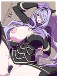  1girl aftersex artist_request breasts camilla_(fire_emblem) camilla_(fire_emblem_if) cum cum_in_pussy female fire_emblem fire_emblem_if hair_over_one_eye large_breasts miyane_aki_(radical_dash) nipple_slip no_panties purple_hair pussy solo spread_legs sweat uncensored 