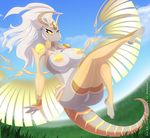  anthro big_breasts breasts dragon female hair horn looking_at_viewer re-sublimity-kun solo wings 