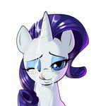  2015 blue_eyes cum cum_on_face equine female friendship_is_magic fur hair horn looking_at_viewer mammal my_little_pony one_eye_closed plain_background portrait purple_hair rarity_(mlp) skyline19 solo tongue unicorn white_background white_fur wink 