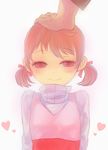  blush brown_hair child doujima_nanako heart nasie persona persona_4 petting short_twintails smile solo twintails 
