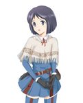  blue_eyes blue_hair darcsen isara_gunther military military_uniform purslane senjou_no_valkyria senjou_no_valkyria_1 shawl short_hair skirt uniform 