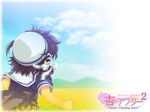  bad_id bad_pixiv_id child clannad cloud day dress engrish fujibayashi_kyou hair_ribbon hat if_they_mated purple_hair ranguage ribbon sailor_dress school_uniform sky solo wallpaper yoko_juusuke 