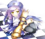  dlanor_a_knox drill_hair eiserne_jungfrau garters gauntlets hoshikuzu lavender_hair solo thigh_gap thighhighs umineko_no_naku_koro_ni wide_hips yellow_eyes 