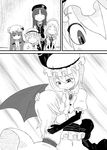  ^_^ bat_wings braid brooch child china_dress chinese_clothes closed_eyes comic crescent dress flandre_scarlet ghost greyscale hair_over_eyes happy hat hong_meiling hug izayoi_sakuya jewelry long_hair low_wings maid_headdress monochrome multiple_girls one_side_up patchouli_knowledge ponytail remilia_scarlet short_hair silent_comic single_wing smile sonson_(eleven) star stuffed_animal stuffed_toy teddy_bear touhou twin_braids wings 