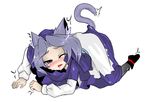  animal_ears bad_id bad_pixiv_id blush cat_ears cat_tail grey_hair hood kumoi_ichirin solo susan tail tears touhou 