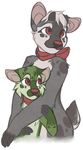  anthro brother cervine colored deer duo hair horn hug ixi jean_(artist) looking male mammal neopets nude scarf sibling standing 
