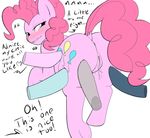  2015 anus blue_eyes blush butt colored cutie_mark dock earth_pony edit english_text equine female feral friendship_is_magic hair half-closed_eyes hi_res horse long_hair mammal my_little_pony pink_hair pinkie_pie_(mlp) plain_background pony poprocks pussy pussy_juice text white_background 