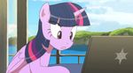  2015 animated computer cute deannart equine female feral friendship_is_magic hair happy horn landscape laptop mammal my_little_pony outside purple_eyes sea sky solo twilight_sparkle_(mlp) water winged_unicorn wings 