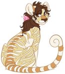  colored feline female flower flower_in_hair fur hair jean_(artist) kougra looking_at_viewer mammal neopets plant sitting solo striped_fur stripes tiger 