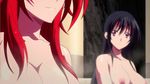  2girls animated animated_gif black_hair breasts high_school_dxd himejima_akeno large_breasts long_hair multiple_girls nipples nude red_hair rias_gremory smile water wet 