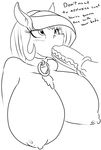  2015 alpha_channel animal_genitalia anthro anthrofied artistorphy bad_language big_breasts black_and_white blush breasts collar dialogue disembodied_penis english_text equine fall_of_equestria fan_character female hair horn horsecock male mammal monochrome my_little_pony nipples oral penis plain_background portrait severed_horn slave text transparent_background unicorn vein 