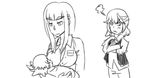  angry artist_request baby breast_feeding jealous kill_la_kill kiryuuin_ragyou kiryuuin_satsuki matoi_ryuuko what 