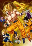  abs armor bald bare_chest black_eyes black_hair blonde_hair boots cape clenched_hands dougi dragon dragon_ball dragon_ball_z gloves glowing gotenks green_eyes highres jacket kuririn long_hair male_focus multiple_boys muscle open_mouth piccolo pointy_ears purple_hair sheath shenlong_(dragon_ball) shirtless shoulder_pads son_gohan son_gokuu speed_lines spiked_hair super_saiyan super_saiyan_3 sword torn_clothes trunks_(dragon_ball) turban umelim vegeta very_long_hair vest weapon white_footwear white_gloves widow's_peak wristband 