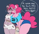  2015 anthro big_breasts breasts cleavage clothed clothing earth_pony english_text equine female friendship_is_magic horn horse huge_breasts mammal my_little_pony pinkie_pie_(mlp) pony somescrub sugar_belle_(mlp) text unicorn 