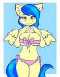  2015 anthro breasts clothed clothing equine fan_character female looking_at_viewer mammal pegasus ribbons silvia_windmane wings zyira 