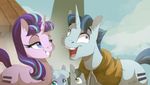  2015 bedroom_eyes cutie_mark dennybutt derp equine female feral friendship_is_magic hair half-closed_eyes horn male mammal my_little_pony open_mouth party_favor_(mlp) smile starlight_glimmer_(mlp) two_tone_hair unicorn 