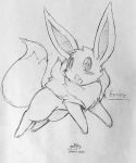  akabane_jin ambiguous_gender blush colorless cute_fangs dipstick_tail eevee feral mane multicolored_tail nintendo open_mouth pok&eacute;mon pok&eacute;mon_(species) sketch traditional_media_(artwork) tuft video_games 