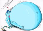  anthro belly belly_expansion belly_inflation big_belly big_breasts blue_hair breast_expansion breasts brown_eyes dragon female hair huge_breasts hyper hyper_belly inflation larissa lowrider-girl scalie solo 
