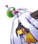  ! alternate_form ambiguous_gender bigger_version_at_the_source black_hair clothing cute diviningcrop_(artist) dress gardevoir green_hair hair horn mawile mega_evolution mega_gardevoir mega_pokemon nintendo no_humans open_mouth pok&eacute;mon pokemon pokemon_(game) pokemon_xy red_eyes short_hair simple_background skirt standing teeth video_games 