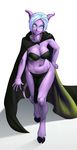  aqua_eyes black_bra bra breasts cleavage cloak draenei full_body hooves horns kairuhentai large_breasts lips lipstick loincloth makeup navel no_pupils pointy_ears purple_lipstick purple_skin short_hair silver_hair smile solo strapless strapless_bra tail tail_ornament underwear walking warcraft world_of_warcraft 