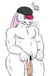  anthro balls chub dilf fur hat lagomorph looking_at_viewer male mammal muscles nude penis rabbit ralph_c._rabbit solo standing trucker 