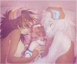  anthropornorphic bed cub eyes_closed mother parent sleeping son young 