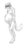  anthro ferret male male_pregnancy mammal mehndix mustelid pregnant 