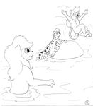  cheetah cub feline invalid_tag lion mammal mike_sherman nude swimming young 
