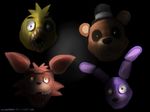  animatronic avian bear bird bonnie_(fnaf) canine chica_(fnaf) chicken five_nights_at_freddy&#039;s fox foxy_(fnaf) freddy_(fnaf) glowing glowing_eyes hat lagomorph machine male mammal mechanical rabbit robot top_hat zackamperez 