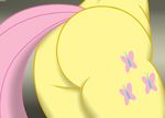  anthro butt butt_shot cutie_mark equine female fluttershy_(mlp) friendship_is_magic fur hair horse mammal my_little_pony mysteryfanboy718 pink_tail rear_view solo standing yellow_fur 