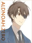  akuta_michi aldnoah.zero brown_eyes brown_hair eyepatch kaizuka_inaho male_focus solo 