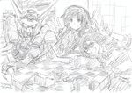  1girl bellri_zenam g-self gundam gundam_g_no_reconguista headphones highres manny_ambassada monochrome oota_tamon sketch 