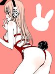  animal_ears bare_legs blush breasts bunny_ears bunny_girl bunny_tail bunnysuit cleavage headphones large_breasts long_hair looking_at_viewer lowres nitroplus pink_hair potato_(oriha94) red_eyes solo super_sonico tail wrist_cuffs 